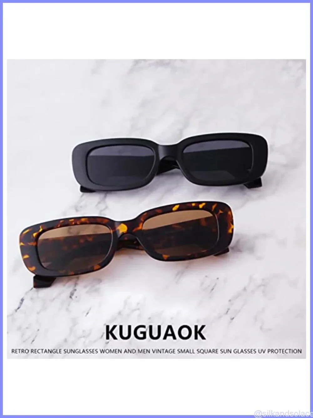 Retro Rectangle Square Sunglasses UV Protection Full Frame Unisex